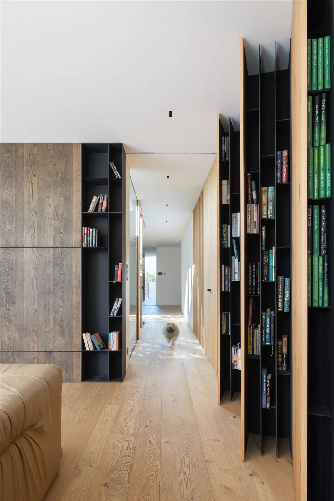 Knihovna v chodbě
